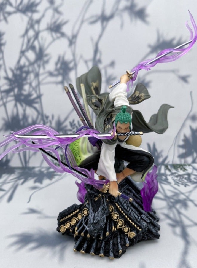 One Piece Roof Roronoa Zoro Three Knives Flow Solon Office Model Ornament - Image 5